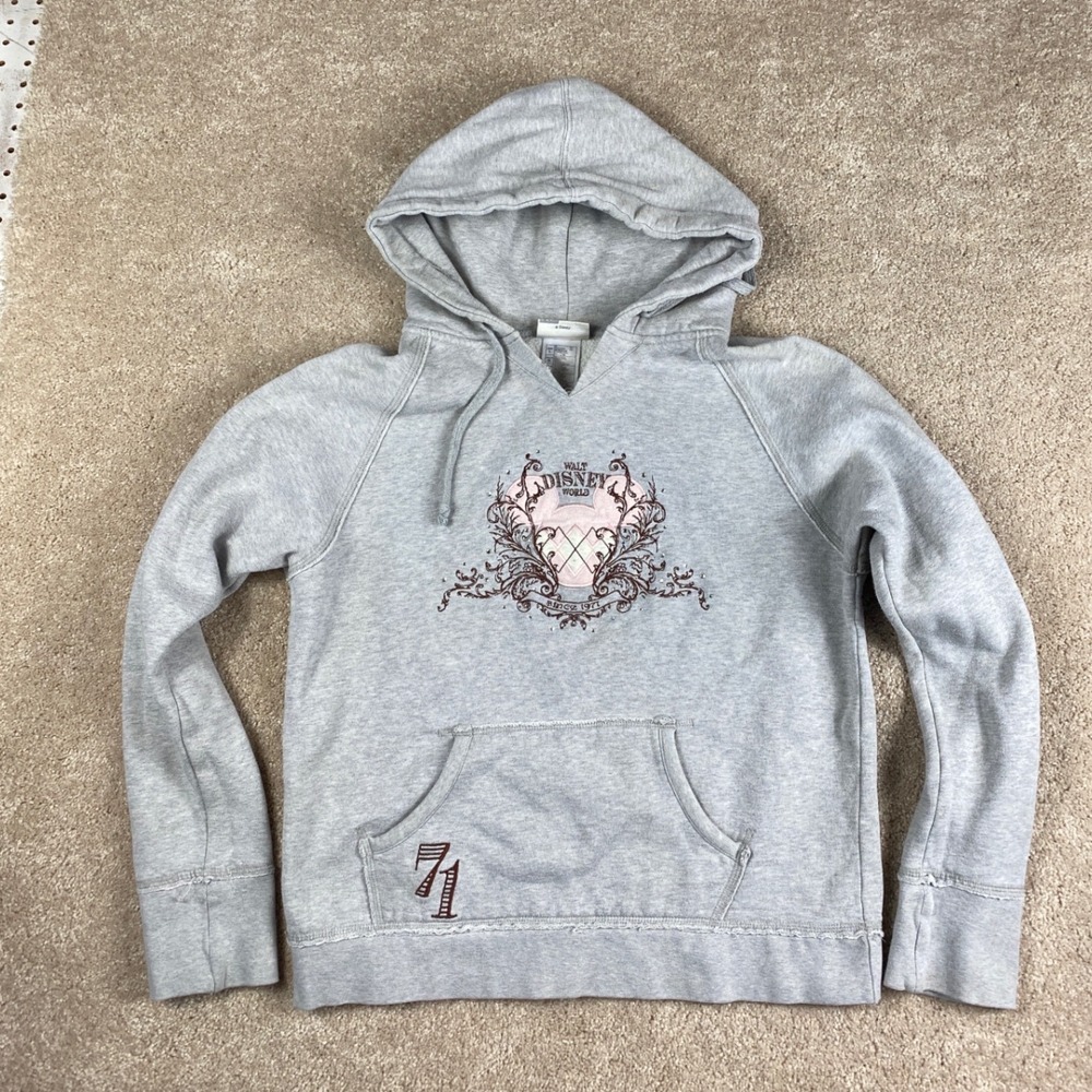 Walt‎ Disney World Mickey Mouse Gray Argyle Rhinestone Hoodie Womens Large 71